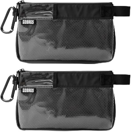 GOBAGS Production Zipper Bags - Electronics & Camera Accessories Bag - Cable Organizer, Gear Accessory Pouch, Travel Camera Essentials (Small, Black, 2 Pack)