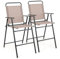 KOMFOTTEU Lot de 2 chaises pliantes de jardin avec dossier, accoudoirs et repose-pieds, fauteuils hauts en tissu avec cadre en métal, capacité de 150 kg, pour patio, terre