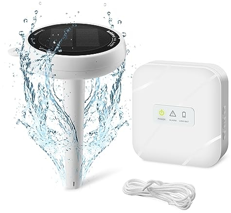 Poolalarm, briidea Solarwellenalarm mit optimaler Empfindlichkeitsbereitstellung, integriert mit Innen- und Außengeräten für Dual-Alarm, bietet zusätzliche Sicherheit für Ihre Kinder und Haustiere