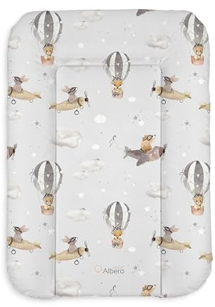 Baby Wickelauflage Ballonfahrt 70 x 50 cm - Waschbare Wickelunterlage für Unterwegs - Wickelauflage Zubehör - Wickelauflagen Bezüge - Wickeltischauflage Wickelaufsatz Wickeltasche