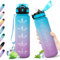 KollyKolla Trinkflasche 1L, Große Trinkflasche Sport, Wasserflasche Auslaufsicher mit Strohhalm, Trinkflasche Kohlensäure Geeignet, Trinkflasche Fitness, Sportflasche für Erwachsener, Uni, Outdoor