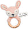 Holzura Personalisierter Beißring aus Holz für Babys - Niedlicher Greifling mit Name - Babyrassel und schönes Geschenk zur Geburt für Jungen und Mädchen