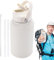 Reise-Wasserflasche, vakuumisolierte Wasserflasche - Doppelwandige Reitwasserflasche mit Strohhalm und Griffdeckel | 650 ml tragbare Kantine für Fitness, Sport und Outdoor