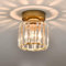 FRIXCHUR Crystal Chandelier Ceiling Light, Gold, 5.1 Inch Diameter, E27 Bulb Socket (Bulb Not Included)