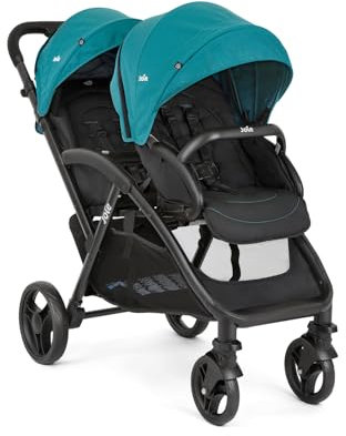 Joie - Evalite™ Duo - Poussette Double Légère - Siège Arrière Inclinable À Plat - Compatible Sièges Auto Et Nacelles - Suspension 4 Roues - Harnais 5 Points SoftTouch - Dès la naissance (Capri)
