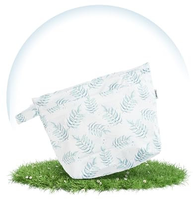 Hinzling Wetbag (Green Fern Duo) – 2 in 1 Nasstasche für saubere und dreckige Stoffwindeln – Nachhaltige Wetbags aus recyceltem Polyester – Wetbag für Kindergarten und Unterwegs – Wetbag Kindergarten