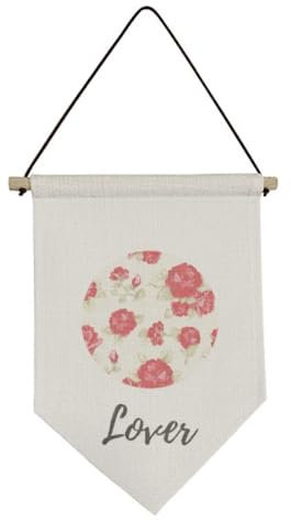 No/No Rose Red Drawing Art Canvas Flag Hanging Wall Art Decor Banner