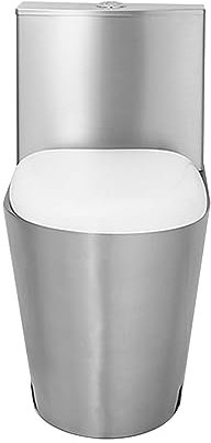 Kommerzielle Toilette aus Edelstahl 304 mit Wassertank， hocheffizienter Siphon， Doppelspültoilette， Bidet， Toilettensitz， Deodorant und wassersparende，Plastic Pp-Ground row (pit distance 30.5CM)