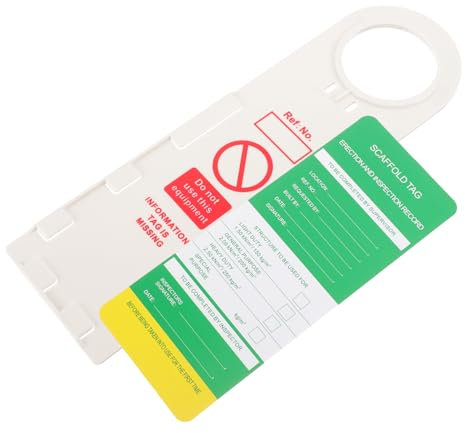 STOBOK 1 Satz Etiketten Prüfplakette Für Feuerlöscher Gerüst-tag Verwenden Sie Keine Scaffold-tags Gerüststatus-tags Bogen Wandtattoo Gerüststatushalter Und Tags Schild Plastik