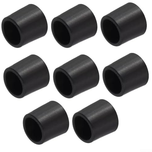 Ample Quantity Rubber Door Stopper Tips Set of 8, Easy Replacement, Protects Floors and Walls (Black)