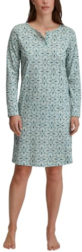 CALIDA Mystic Nights Langarm-Nachthemd Damen | 1cm Länge, weiche Single-Jersey-Qualität mit Knopfleiste und lockerer Passform