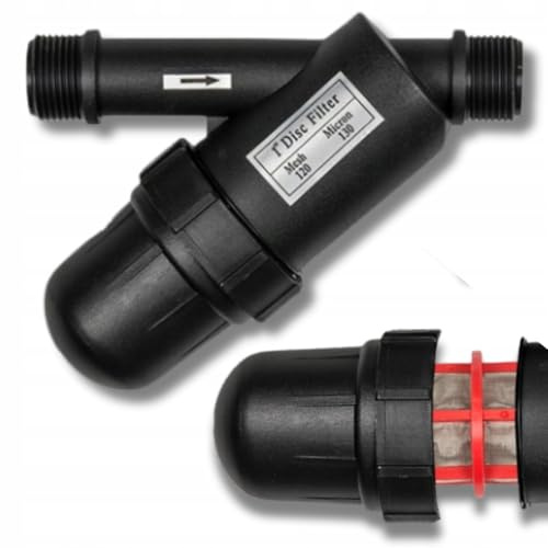 STYLIZER - Siebfilter für Gartenschlauch und Tropfschlauch - Wasserfilter / 3/4 Zoll für Tropfbewässerung - Schlauchfilter mit Sieb Mesh 120 - Siebfilter für Gartenpumpe, Leistung 5 m³/h
