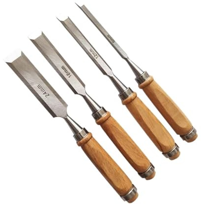 Carpentry Chisel Professional Joinery Half Gouge Flat Woodworking Sculpture Tool Wood Carving Chisels Set Woodcut Carving Knife Wood Carving Tools Kit(Carbon Steel-Flat)