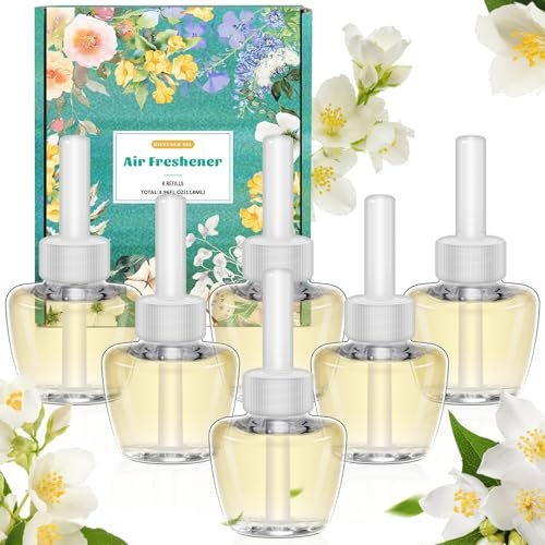 SCENTORINI Ricarica Per Diffusore Elettrico 6X19ML Ricariche di Diffusore di Oli Essenziali Fragranza di Gelsomino, Adatte per Deodorante Casa per Air Wick e per Glade