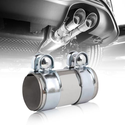 LALAGO Abrazadera de Tubo de Escape Ø65 mm, Abrazadera de Banda de Escape, Conector de Tubo de Escape, Abrazadera Universal con 2 Abrazaderas de Escape (Ø 65mm / L: 125mm)