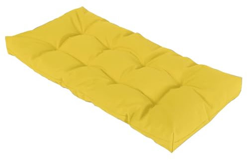 Generisch 8cm Polster Für Gartenmöbel Bank, Bankauflage Outdoor Sitzkissen Bank Innen Wetterfest, Rutschfestes Sitzpolster Outdoor Bank Bankkissen Polsterauflage Sitzauflage,Gelb,140x50x8cm
