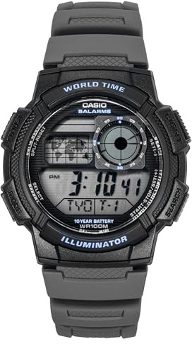 Casio Digitale Unisex-Armbanduhr mit schwarzem Zifferblatt