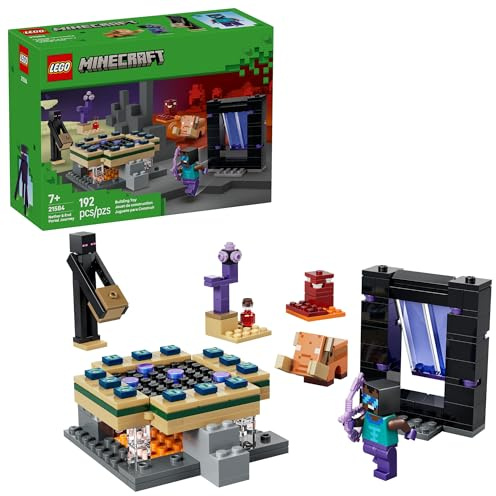 LEGO Minecraft Nether & End Portal Journey Building Toy for Boys & Girls - Video Game Playset & Toy Figures for Kids, Ages 7+ - W/Cool Hero Minifigure - Gift Idea for Birthdays - 21584