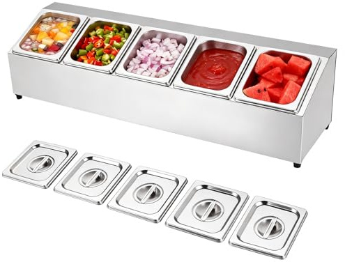 YUZINO Pizza Topping Station Stainless Steel Gastronorm Pan with Lid