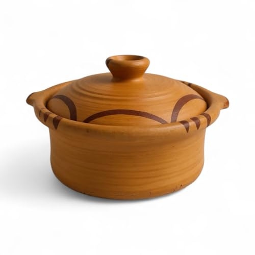 Tajine Marocchino Berbero in Terracotta, 27x24,5x16 cm, Pentola Tradizionale Fatta a Mano, 2300g