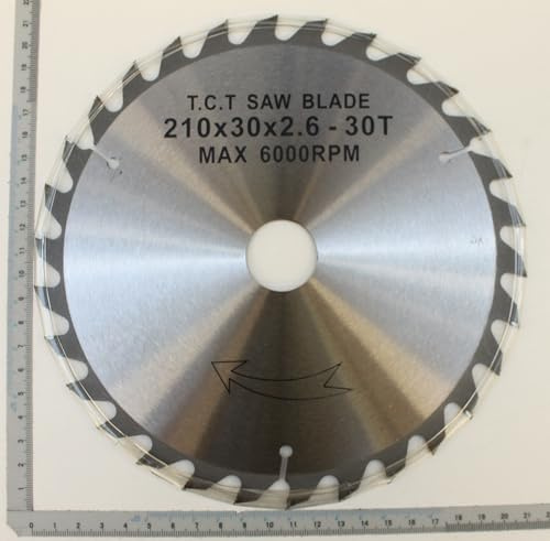 Scheppach Original Sägeblatt HW Kreissägeblatt Ersatzsägeblatt 30 Zähne für Kappzugsäge HM216SPX Kappsäge Gehrungssäge & Tischkreissäge HS80 | Hartmetall | 210 x 30 x 2,6 x 1,6 mm (30Z)
