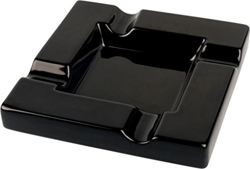 HA Cenicero de cerámica para puros (4 estantes, 1135 g), color negro brillante