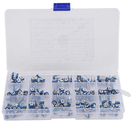 150 stücke Widerstand Sortiment 100ohm-1Mohm Blau Weiß Vertikale PCB Preset Variabler Trimmer Potentiometer