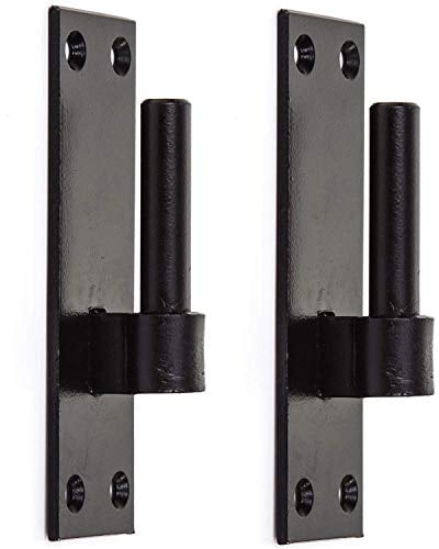 Merriway BH06846 (2 Pcs) Gate Hinge Brackets 13mm Pin Heavy Duty Wrought Iron Black - Pack of 2 Pieces