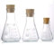 Yizerel Glass Erlenmeyer Flask Set, (250 ml, 150 ml & 50 ml) Graduated Borosilicate Glass Erlenmeyer Flasks with Rubber Stoppers & Accurate Scales for Lab, Experiment, Chemistry, Science Studies etc.