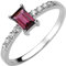 Jobo Damen Ring 925 Sterling Silber 1 Rhodolith rot 8 Zirkonia Silberring Größe 50