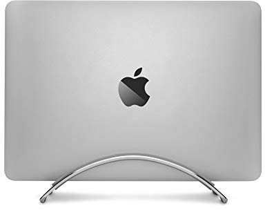 Twelve South BookArc for MacBook | Space-Saving Vertical Stand to Organize Work & Home Office for Apple MacBooks, *Now Compatible with M1 MacBooks* (Silver)