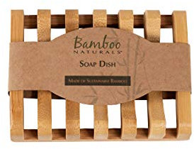 Bamboo Naturals Dish – Sustainable Slotted Soap Holder for Quick Drying, Brown, One Size