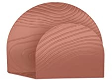 Alessi Veneer PU08 BR, Portatovaglioli di Design, in Acciaio Colorato con Resina Epossidica con Decoro in Rilievo, Marrone