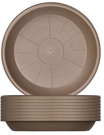 BigDean 9X Blumentopf Untersetzer Ø 17 cm Farbe Taupe Kunststoff Blumenuntersetzer Blumentopfuntersetzer passend zu Ø 18 cm Blumentöpfen