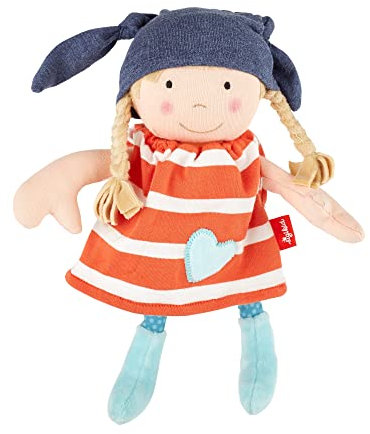 SIGIKID 39408 Puppe klein Softdolls Mädchen Babyspielzeug empfohlen ab 6 Monaten orange