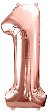 XXL Luftballon 1. Geburtstag Folienballon 100cm Metallic Rosegold Hochwertig Ballon Deko Erstes Jubiläum Mädchen