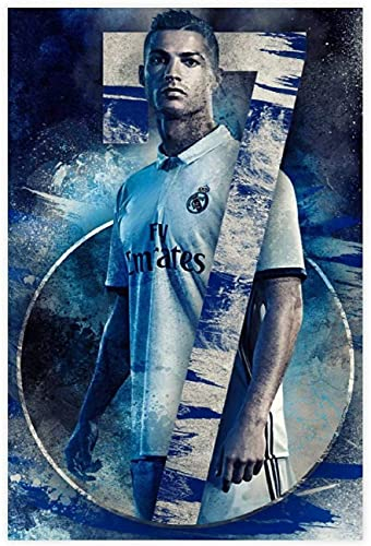 5D Diamant Painting Set FüR Erwachsene Und Kinder Fußball Fußballspieler Cristiano Ronaldo HD Sports 24 DIY Diamond Painting Kristall Strass Diamant Stickerei GemäLde 7.8x11.8(20x30cm) Kein Rahmen