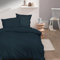 MATT & ROSE Housse de Couette 140x200 cm Unie Coton LAVÉ | 100% Coton Lavé | Oeko-TEX | Bleu Nuit