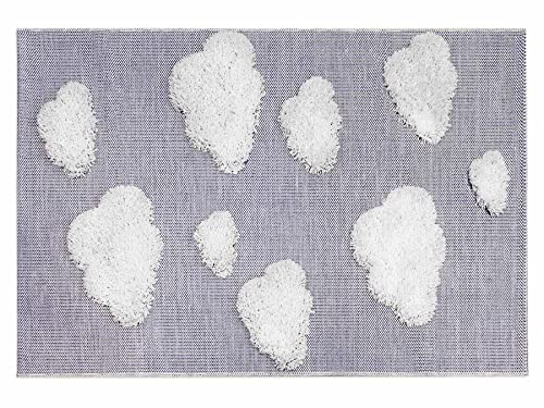 Primaflor Kinderteppich in 3D Optik für Jungen und Mädchen - Wolken - 135x190 cm - Oeko-TEX Zertifiziert - Weicher Teppich fürs Baby- & Kinderzimmer - Hochwertiger Spielteppich