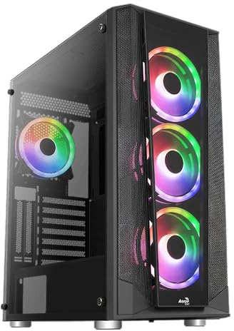 Boitier Moyen Tour ATX AeroCool kompatibel Prism v2 RGB Avec panneaux vitrés (Noir)