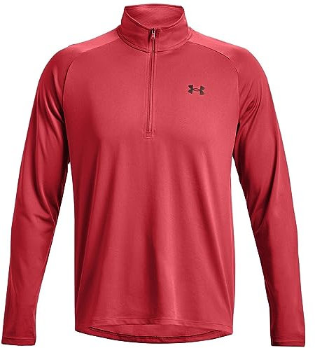 Under Armour Men's Tech 2.0 1/2 Zip-up Long Sleeve T-shirt Sweatshirt, (638) Chakra / Black, M
