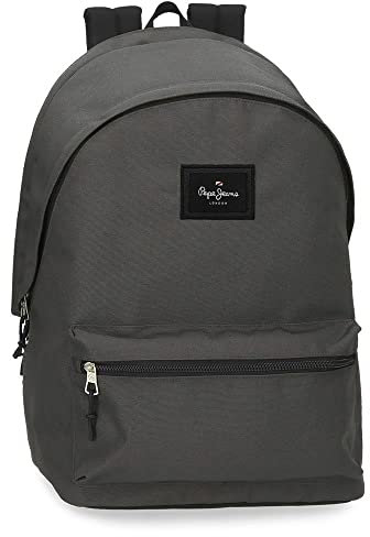 Pepe Jeans Aris Mochila para Portátil Doble Compartimento 15,6 Gris 31x44x15 cms Poliéster 20,46L