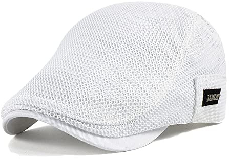 YAMEE Mens Summer Flat Caps Breathable Newsboy Hat Beret Ivy Cap Cabbie Adjustable