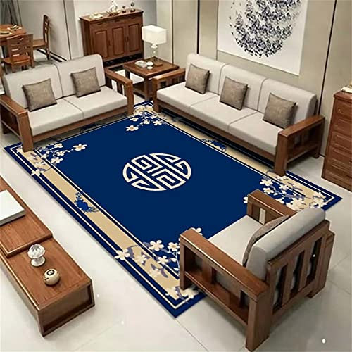 RUGMRZ Tapis Antiderapant Exterieur Tapis de Style Chinois Tapis de Salon Classique antidérapant sous Tapis Bleu Tapis de Sol pour Piscine Tapis Salon Moderne Tapis antiderapant60x90CM