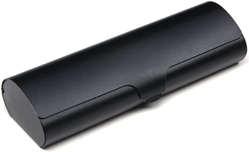 WOMLEX Leichtes Aluminium Brillenetui in Metallic-Lackierung, Brillenetui aus Mattierter Optischer Aluminiumlegierung (1, Schwarz, L)