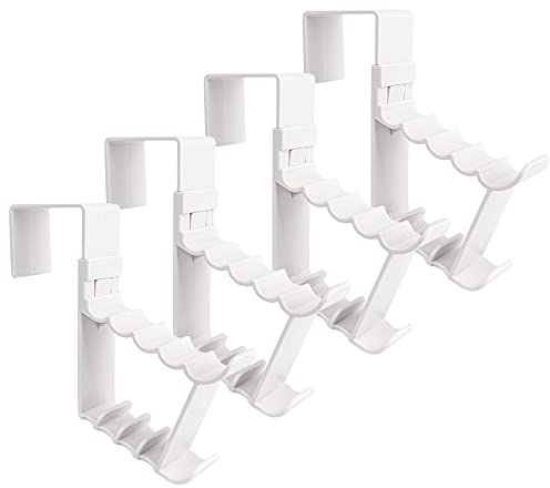 FIDWALL Türhaken, 4 Stück, Doppelhaken für Wohnzimmer, Badezimmer, Schlafzimmer, Kleidung, Handtücher, Hüte, Mäntel, Taschen (Weiß)