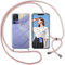ISOI Cover con Cordino per TCL 40 SE, Custodia Trasparente con Collana Tracolla Laccio Collo Ultra Sottile Morbido TPU Silicone Antiurto AntiGraffio Antiscivolo Case, Rosa