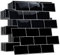 WALPLUS Upgrade Thicker 3D Tile Stickers Peel and Stick Backsplash Splashback Decals Tile Transfer for Kitchen Bathroom Living Room Stick on Tile Waterproof Black Metro Subway Glossy 40pcs 15.4x30.5cm