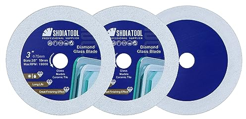 SHDIATOOL Diamant-Glas-Trennscheibe 75mm Sägeblatt, Ultra-Dünn-Trennscheibe für Fliesen Keramik Porcelaim Marmor 75mm (3er Pack)