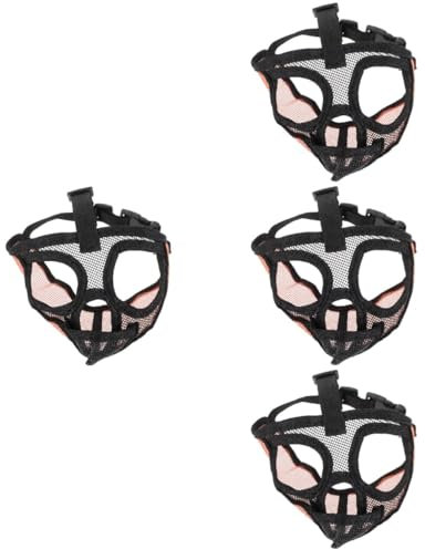 POPETPOP 4 Stück Hundemasken Welpe Schnauze Weicher Netzmaulkorb Anti-Bell-Masken Maschenbedeckte Schnauzen Maulkorb Mit Kurzer Schnauze Haustiermaske Für Hund Rinde Bulldogge PVC